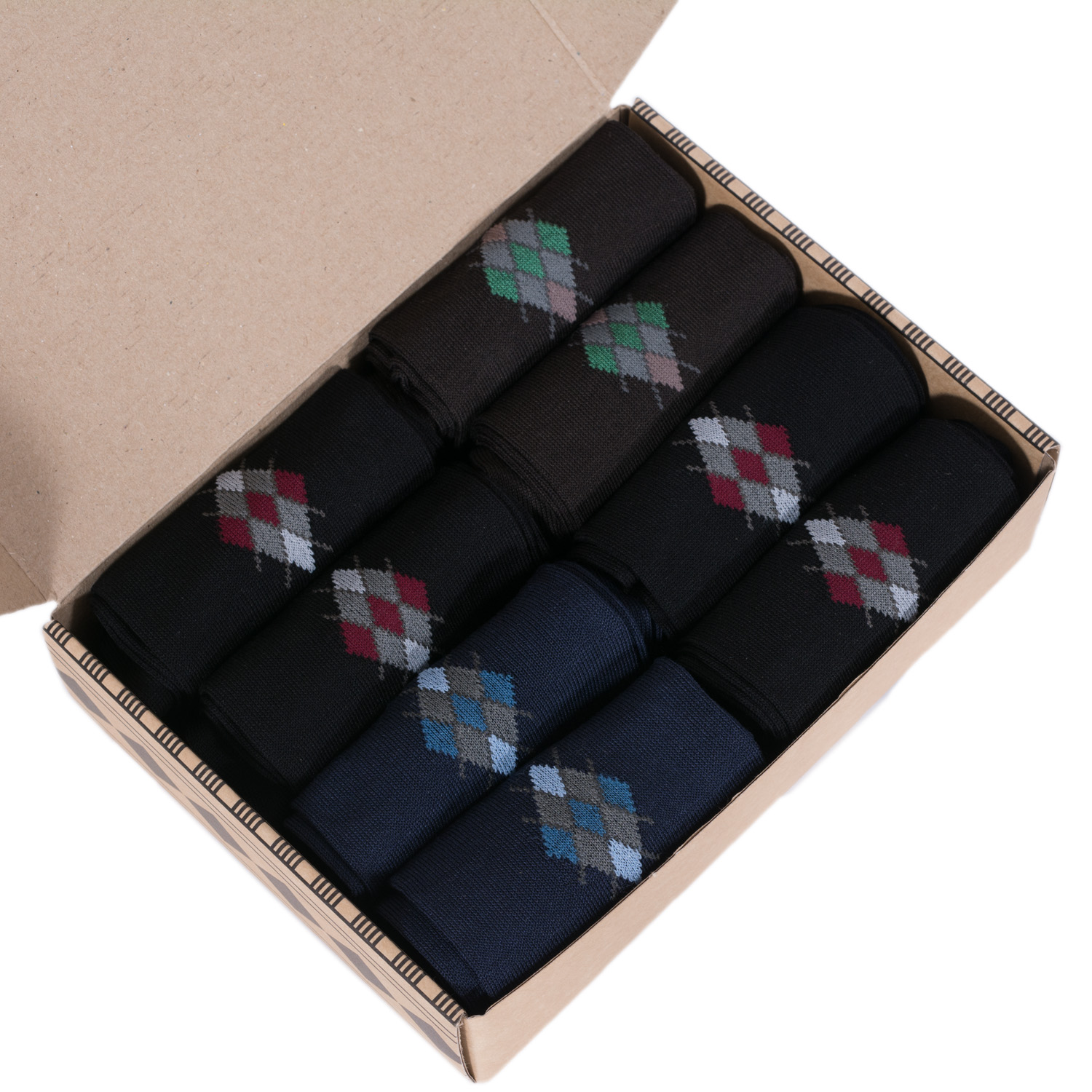 Подарочный набор носков мужских Grinston socks PG-15D4-8k разноцветных 29