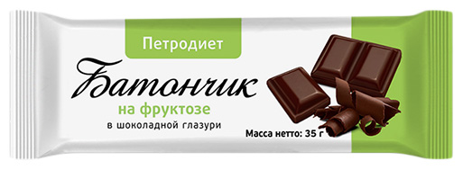 Батончик Петродиет в шоколадной глазури на фруктозе 35 г