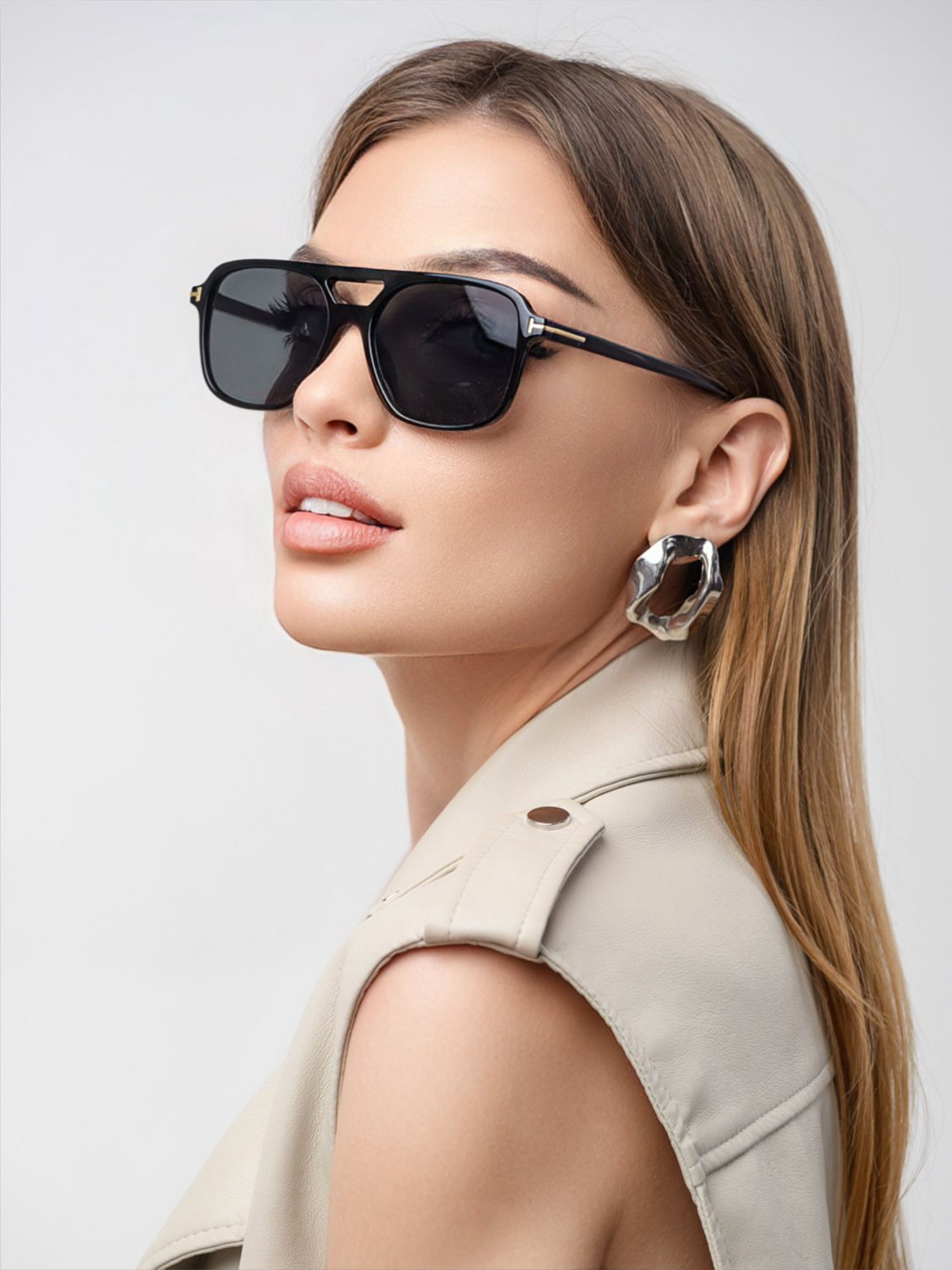 

Солнцезащитные очки женские Pretty Mania ANG600-BK черные, ANG600-BK
