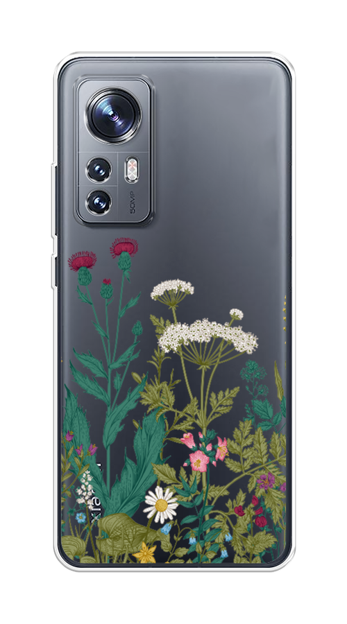 

Чехол на Xiaomi 12"Дикие полевые цветы", Зеленый;розовый;белый, 312950-2