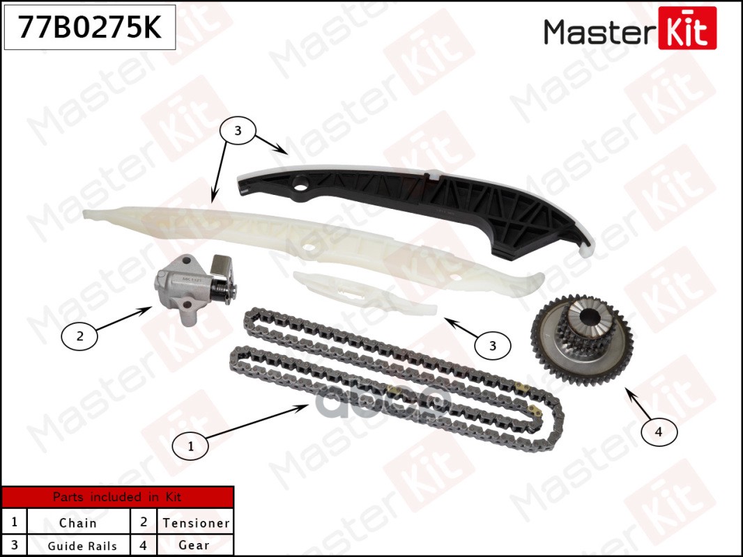

Комплект цепи ГРМ AUDI Q5 17- DAXB 77B0275K MASTERKIT 77b0275k