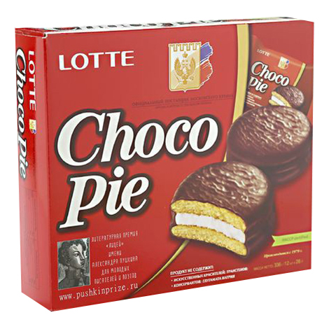 Печенье Lotte Choco Pie бисквитное глазированное 336 г