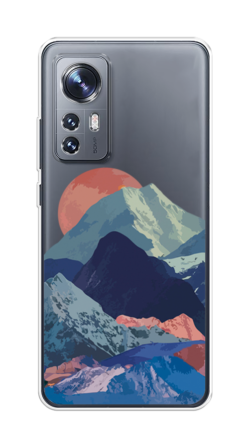 

Чехол на Xiaomi 12"Закат в снежных горах", Красный;серый;голубой, 312950-2