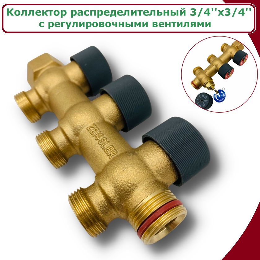 Коллектор ZEISSLER ZSc.403.0503E для водоснабжения Tim - Zeissler 3/4