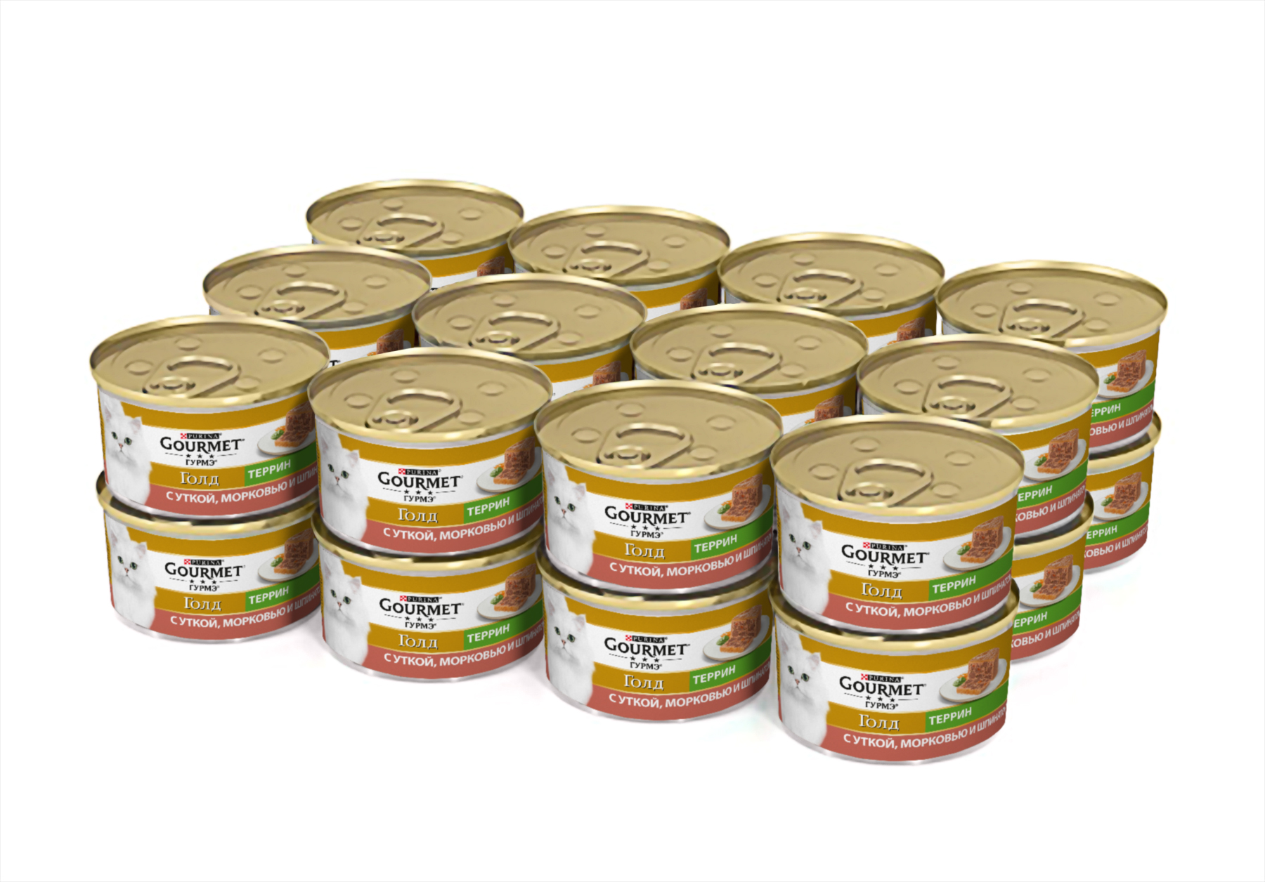фото Консервы для кошек gourmet gold, утка, с морковью и шпинатом по-французски, 24шт, 85г