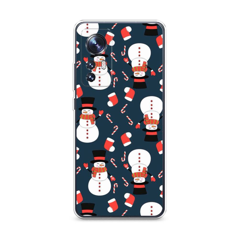 

Чехол на Xiaomi 12"Синие снеговики", Синий;белый;красный, 312950-5