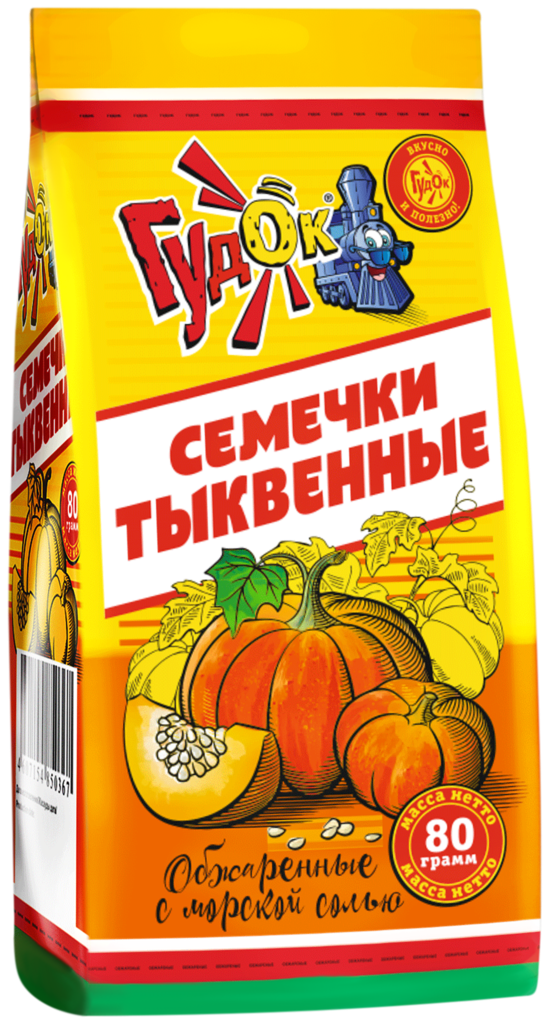 

Семечки тыквенные Гудок жаренные с морской солью 80 г