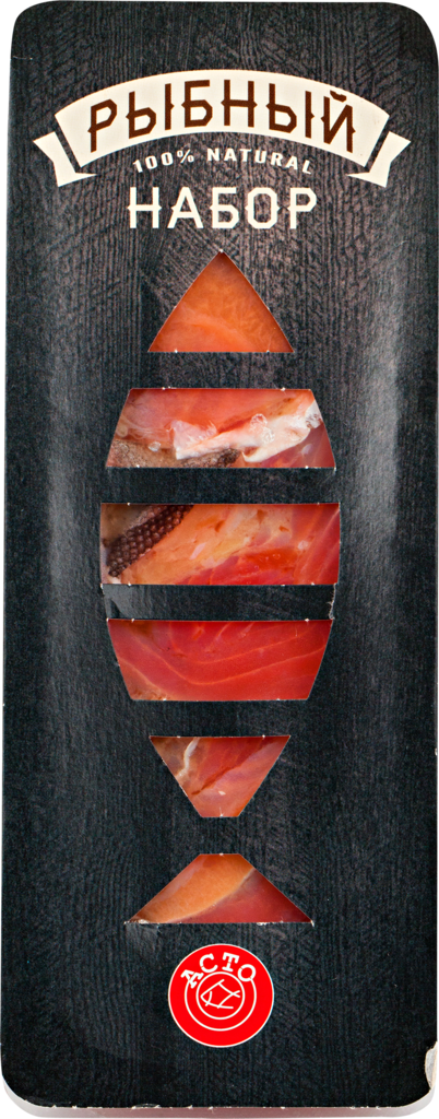 фото Ассорти рыбное асто из лососевых пород соленые кусочки 150 г astonish