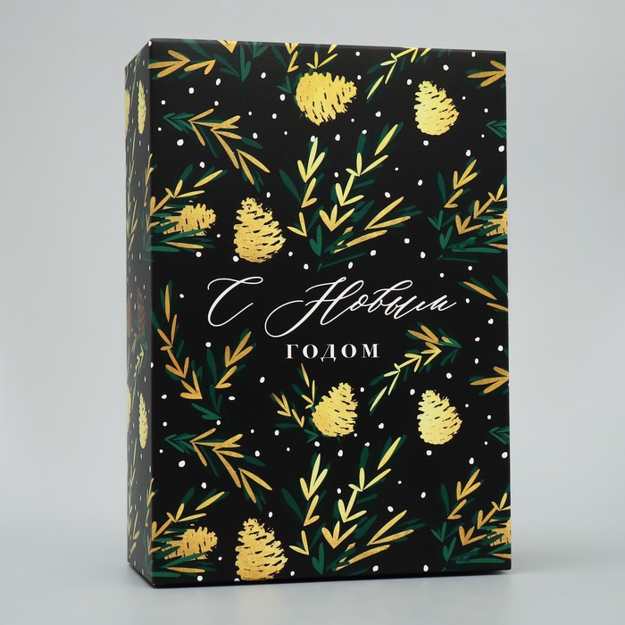 

Коробка складная Шишки, 16  23  7.5 см, Черный