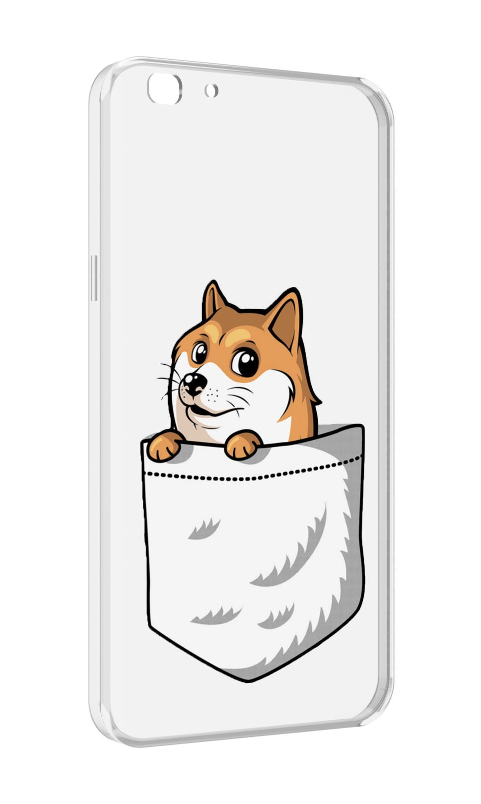 

Чехол MyPads Корги в кармане для Oppo A77/F3 (2017 год), Прозрачный, Tocco
