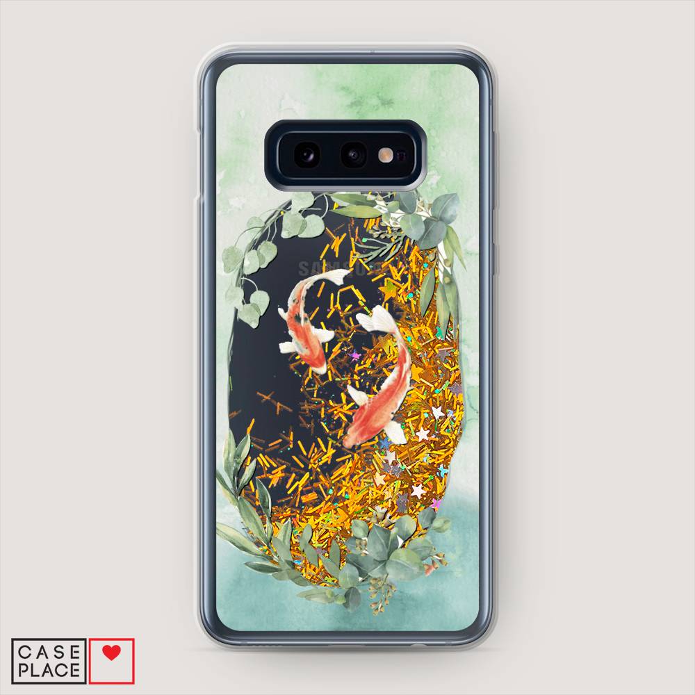 

Жидкий чехол с блестками "Две золотые рыбки" на Samsung Galaxy S10E, 27290-1
