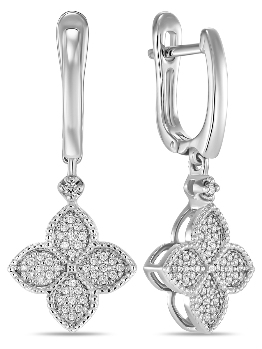 Серьги подвески из белого золота MIUZ Diamonds E01-EST-35811, бриллиант