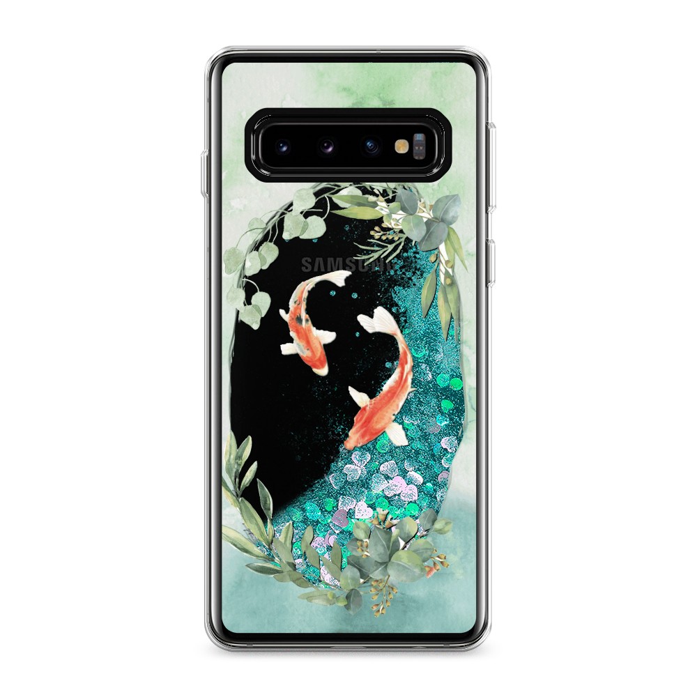

Жидкий чехол с блестками "Две золотые рыбки" на Samsung Galaxy S10, 27095-1