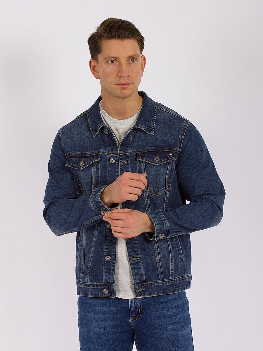 Джинсовая куртка мужская SUPER DATA GD57000809 синяя 2XL