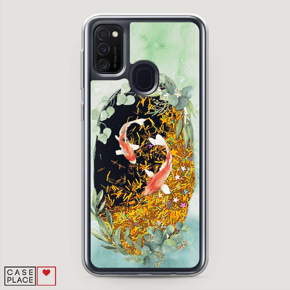 

Жидкий чехол с блестками "Две золотые рыбки" на Samsung Galaxy M30s, 29890-1