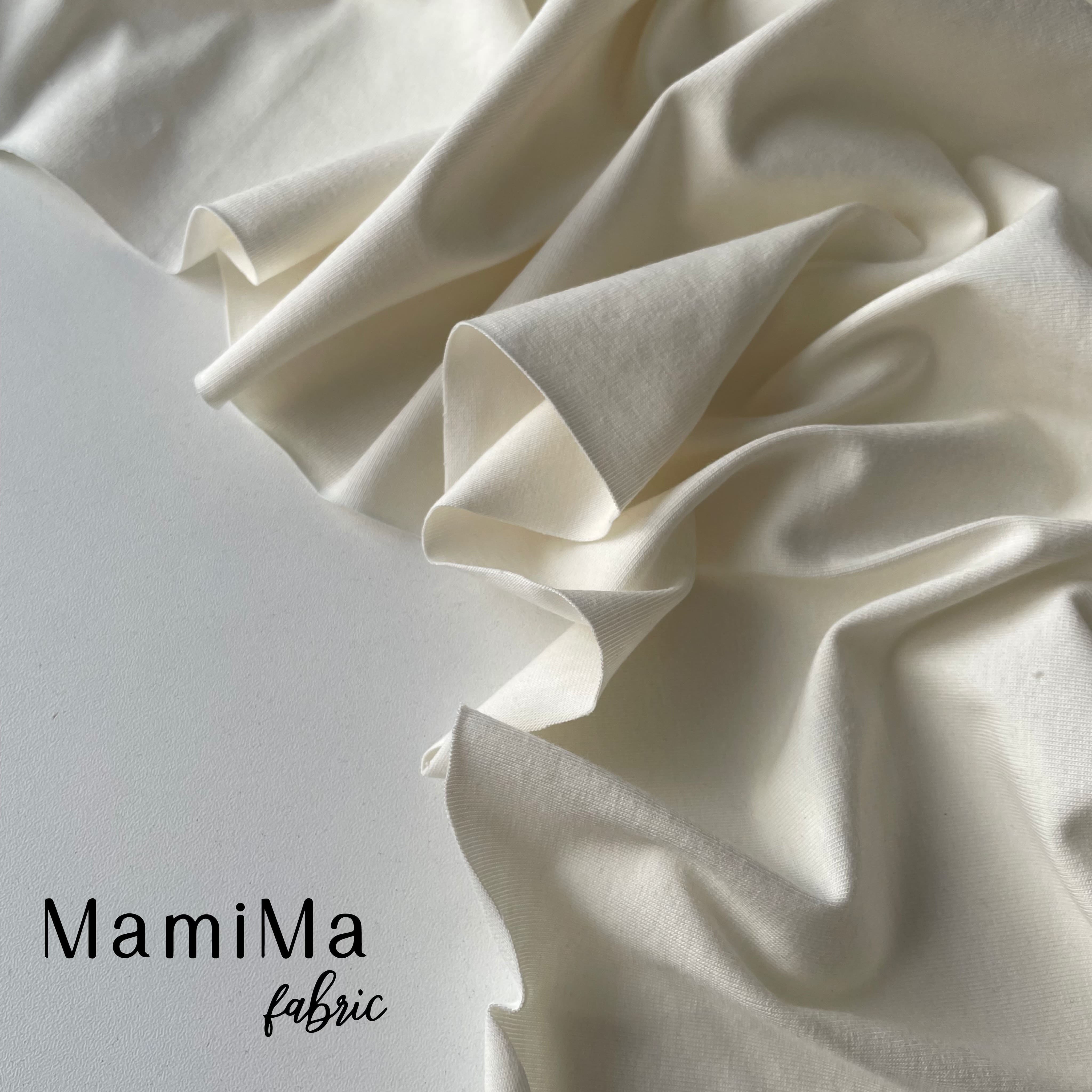 Ткань кулирка MamiMa fabric молочный 03204, отрез 100x180 см