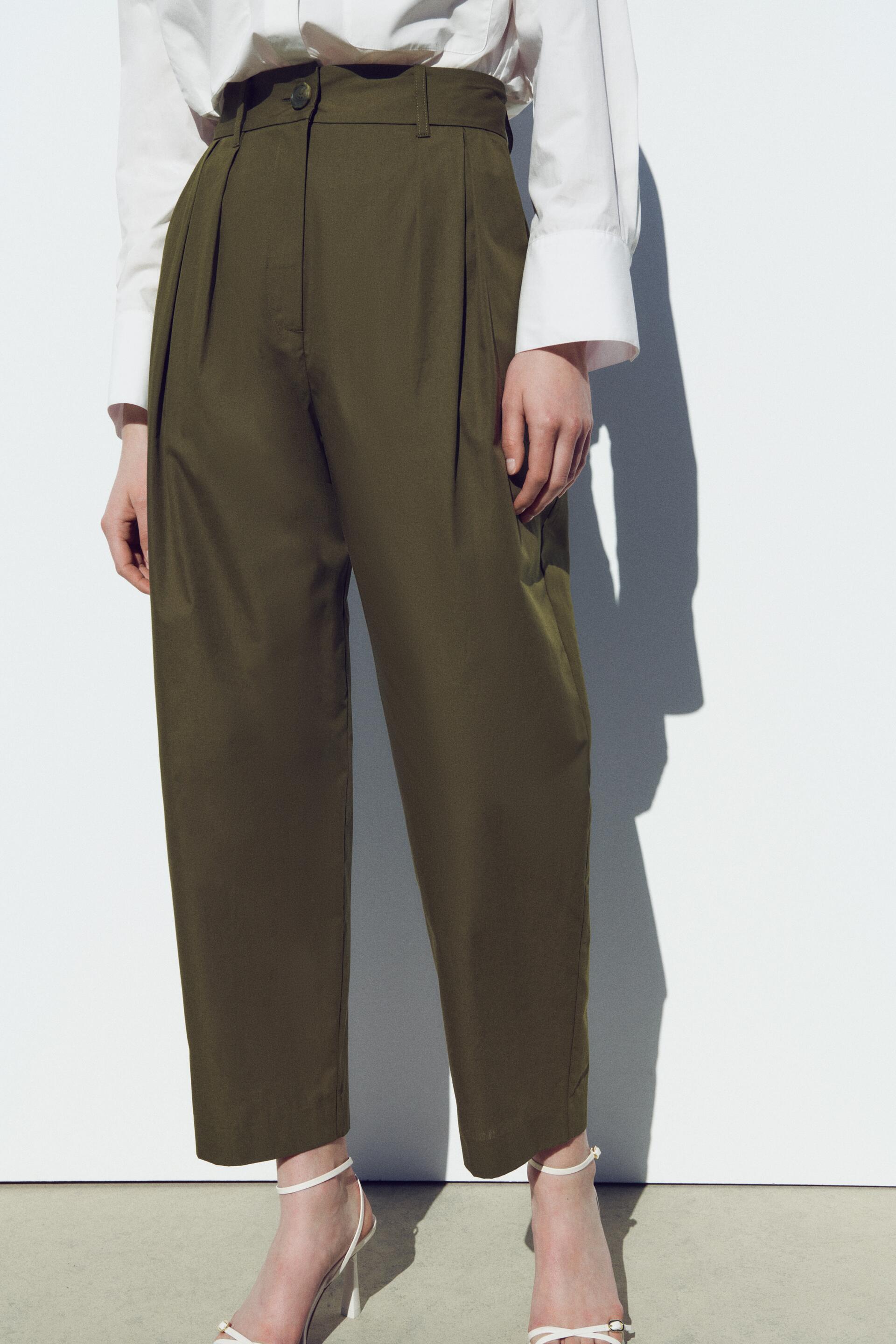 

Брюки женские ZARA 09006055 хаки XS (доставка из-за рубежа), 09006055