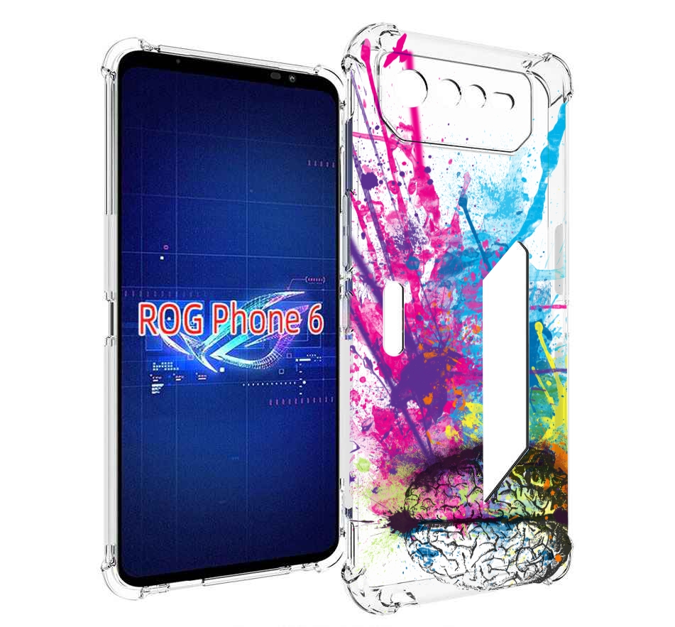 

Чехол MyPads яркий красочный мозг для Asus ROG Phone 6, Прозрачный, Tocco