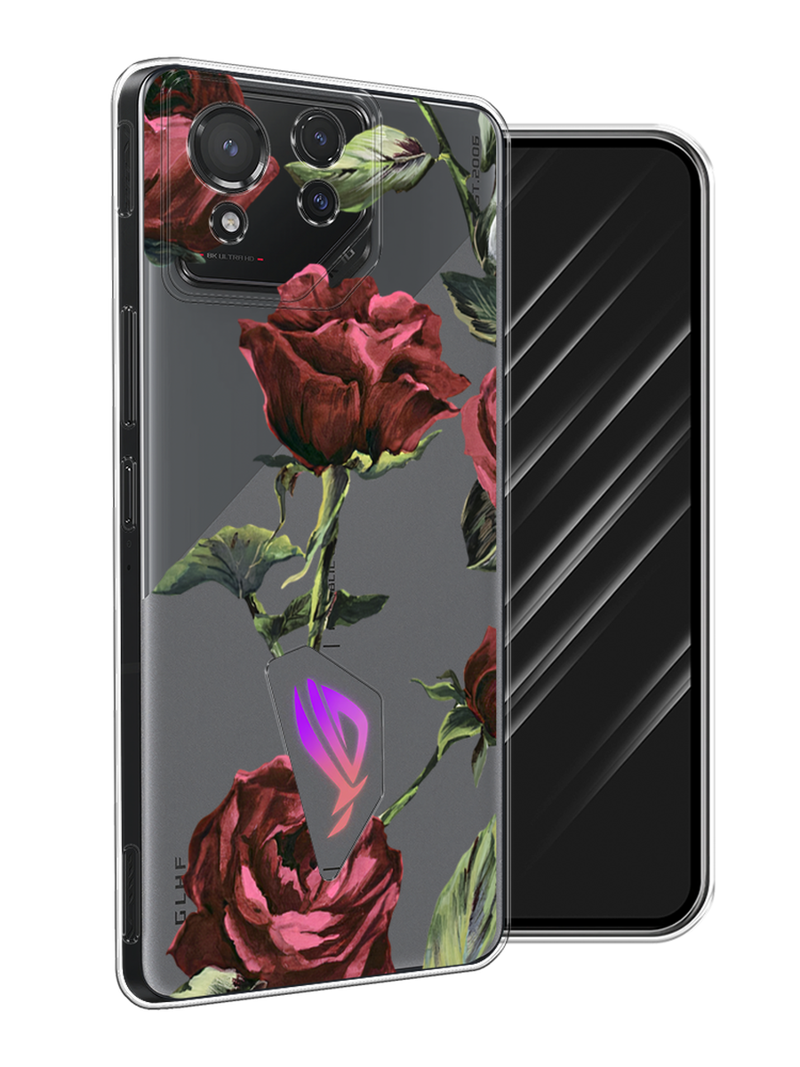 

Чехол Awog на Asus ROG Phone 8 "Бордовые розы фон", Бордовый, 45150-1