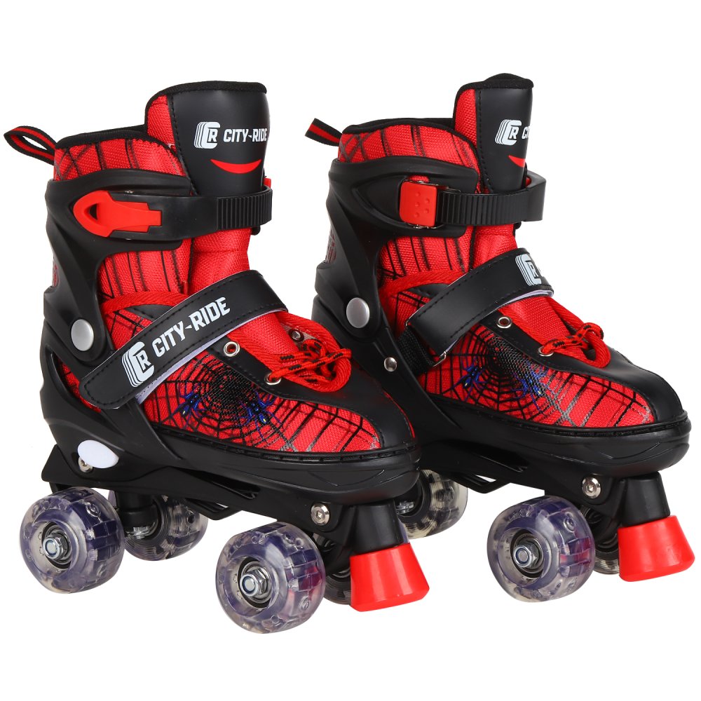Роликовые коньки City-Ride, квады, PVC колеса/светятся, раздвижные, JB8800076, M (34-38)