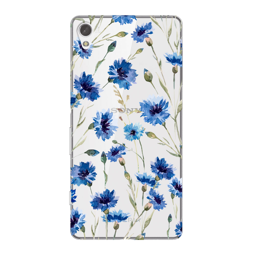 

Чехол Deppa Art Case Flowers васильки для Sony Xperia Z3+ + защитная пленка, Синий, Art Case