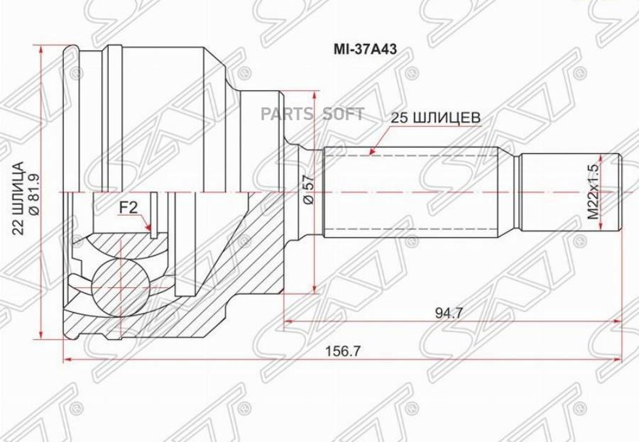 

SAT Шрус наружный MITSUBISHI LANCER CEDIA 4G15/CS2A/W/00- MIRAGE DINGO CQ1A/CQ2A