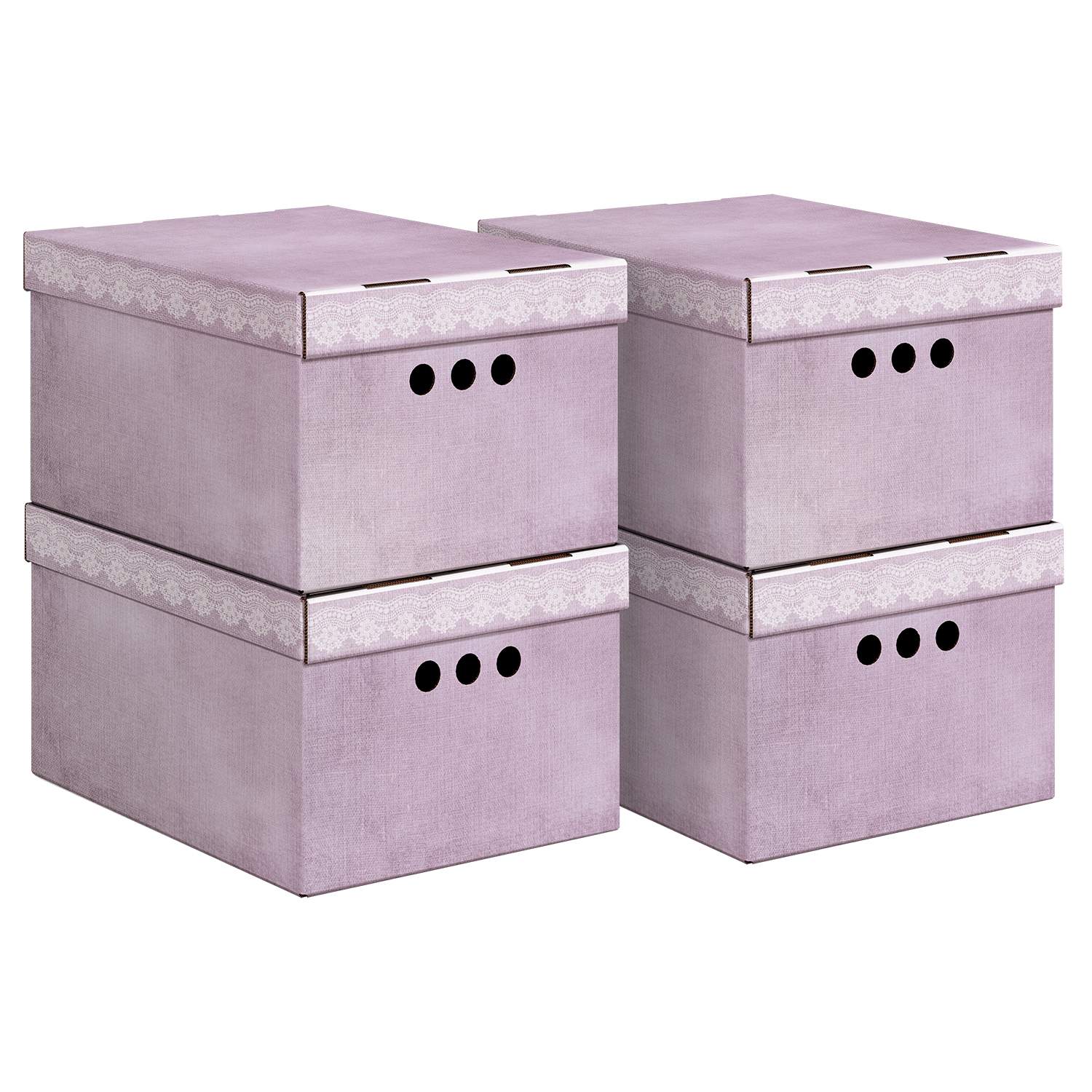 

Короб картонный складной малый 25*33*18.5 см монохром набор 4 шт. LAVANDE, BCTN-4S