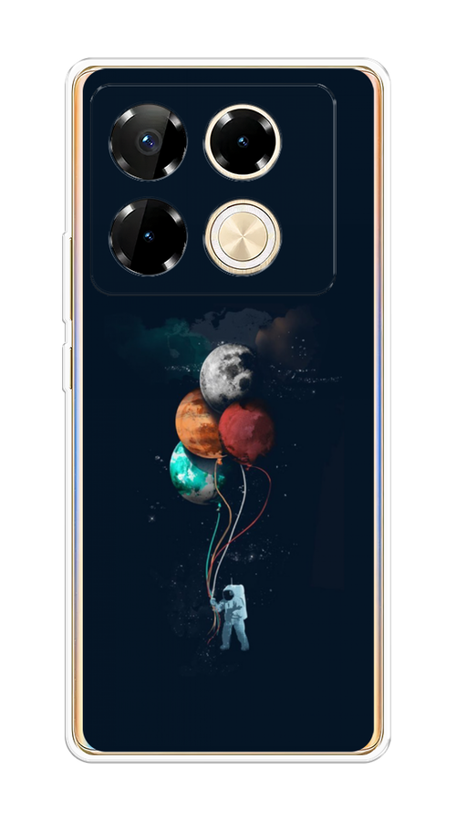 

Чехол на Infinix Note 40 Pro "Космонавт с шариками", Разноцветный, 3105750-1