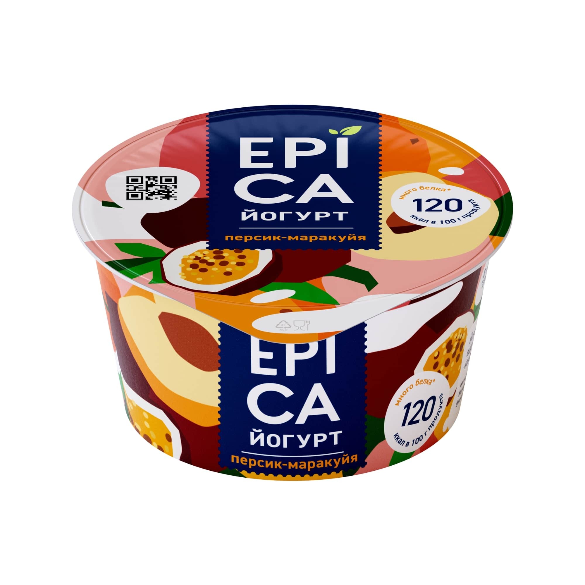 

Йогурт Epica персик-маракуйя 4,8% БЗМЖ 130 г