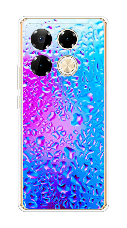 

Чехол на Infinix Note 40 Pro "Капли на стекле", Бирюзовый;розовый, 3105750-1