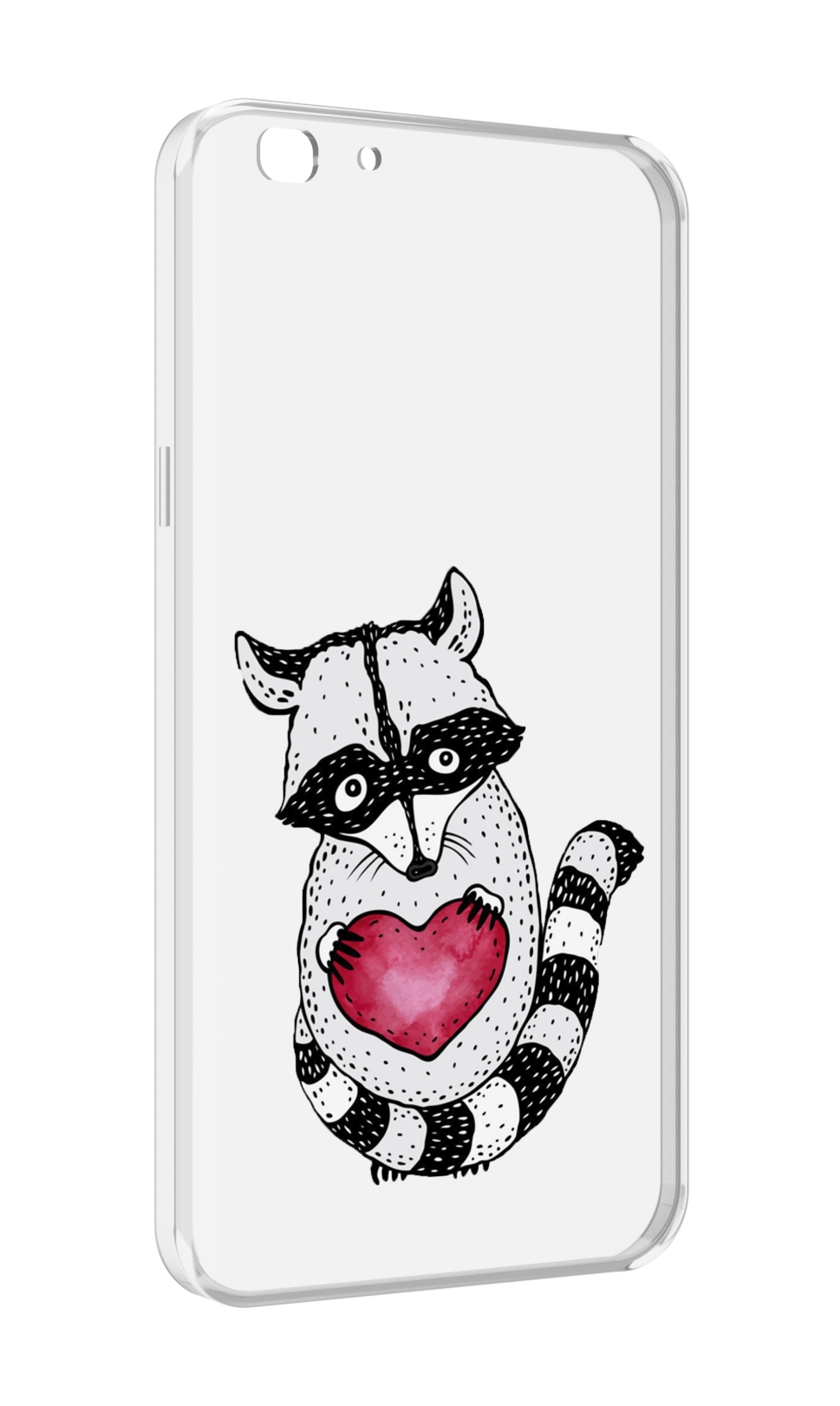 

Чехол MyPads Енот с сердечком для Oppo A77/F3 (2017 год), Прозрачный, Tocco