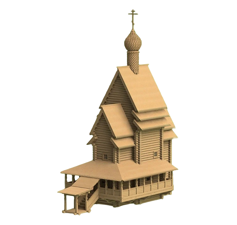 

1308 сборная деревянная модель Георгиевская церковь