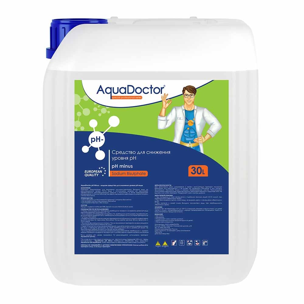 

AquaDoctor, AQ15959, Средство жидкое для снижения pH AquaDoctor pH Minus 30 л.