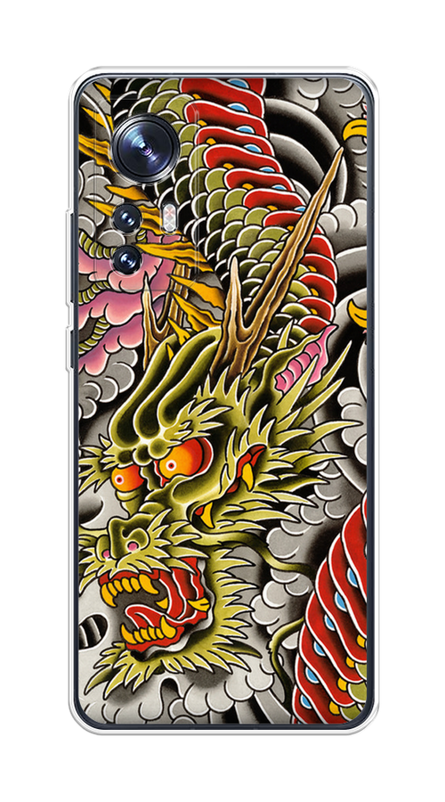 

Чехол на Xiaomi 12"Японский дракон", Желтый;розовый;красный, 312950-4