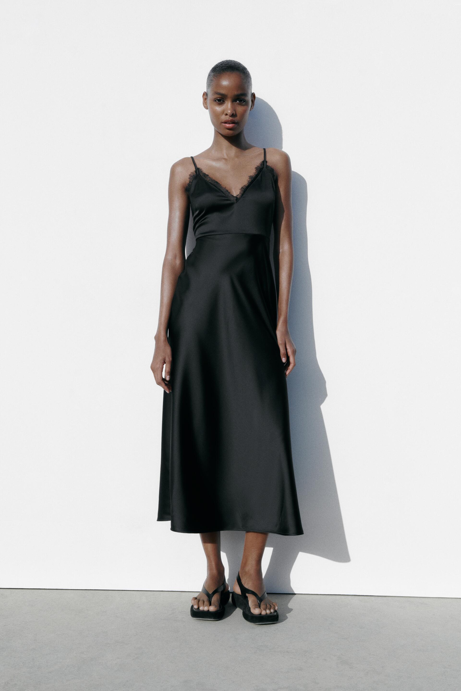 Платье женское ZARA 08741035 черное L (доставка из-за рубежа)