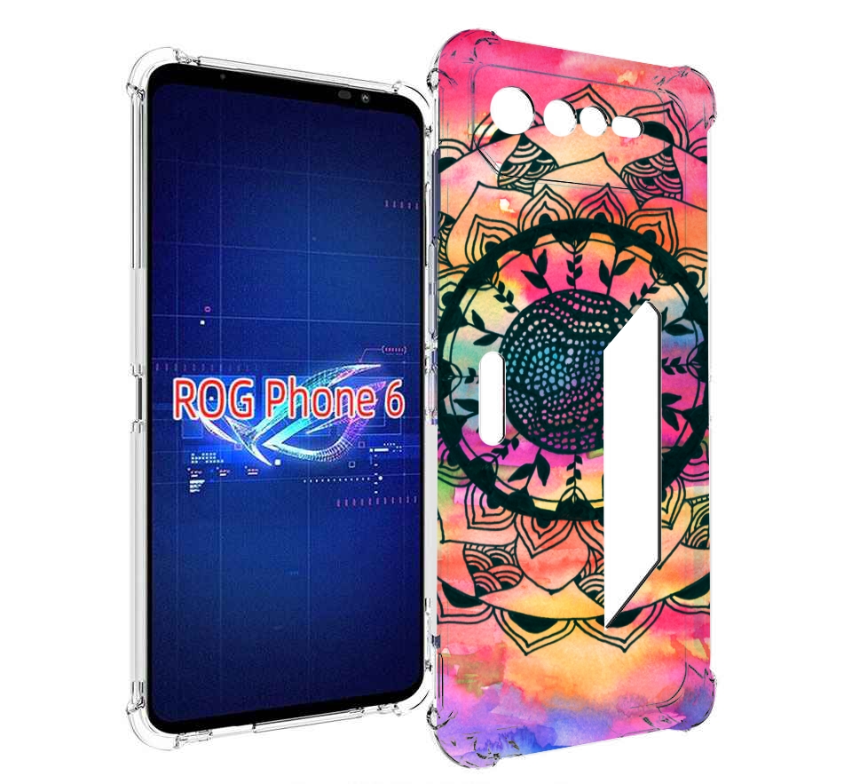 

Чехол MyPads яркая абстракция круглый цветок для Asus ROG Phone 6, Прозрачный, Tocco