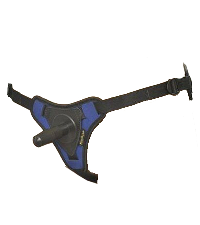 Сине-чёрные трусики с плугом Kanikule Strap-on Harness Anatomic Thong
