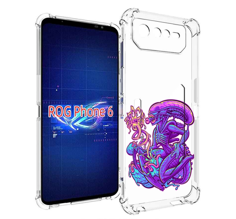 

Чехол MyPads чужой фиолетовый цвет для Asus ROG Phone 6, Прозрачный, Tocco