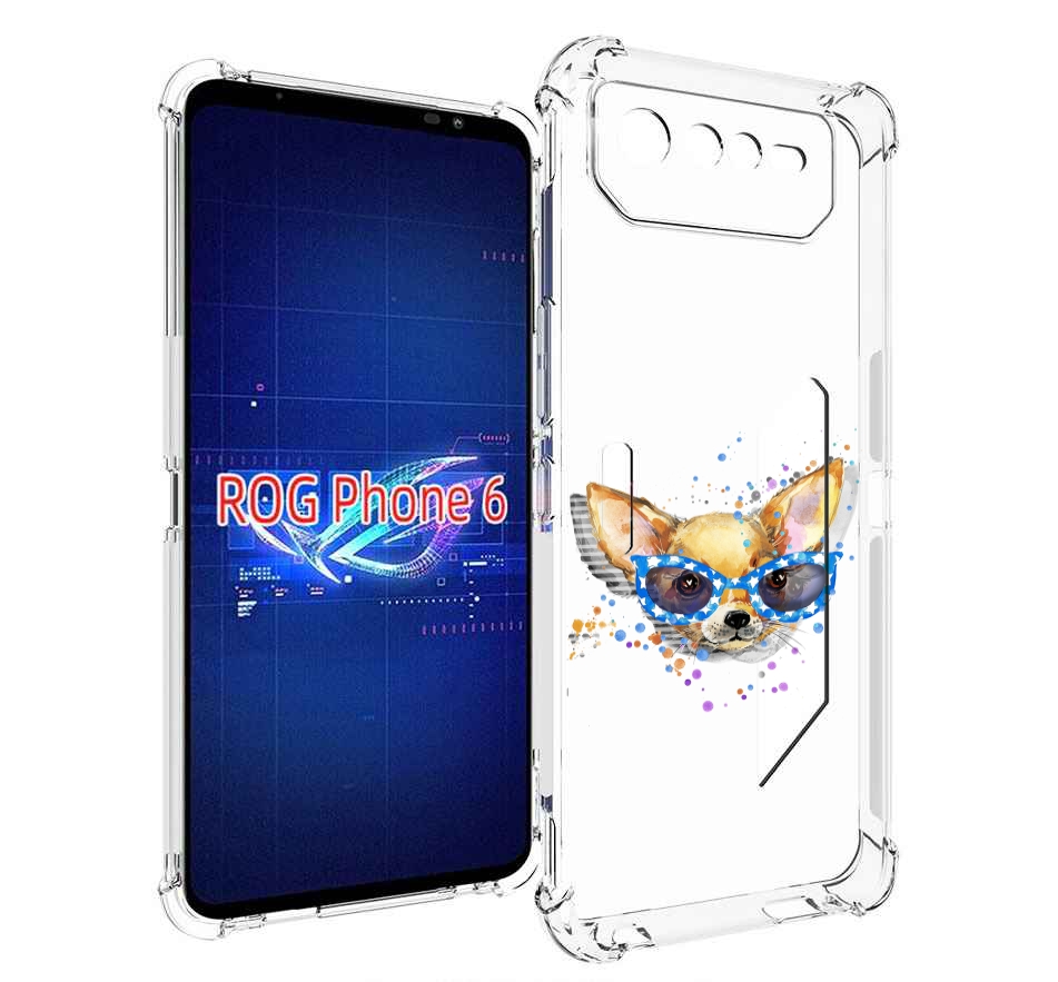 

Чехол MyPads чихуа-хуа в очках для Asus ROG Phone 6, Прозрачный, Tocco