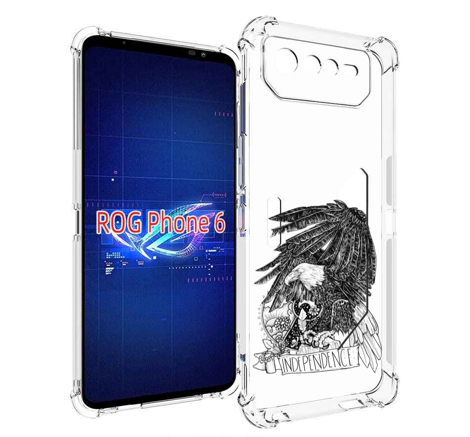 

Чехол MyPads черно белый сокол для Asus ROG Phone 6, Прозрачный, Tocco