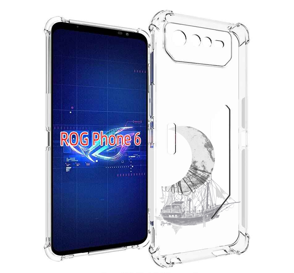 

Чехол MyPads черно белый корабль полумесяц для Asus ROG Phone 6, Прозрачный, Tocco