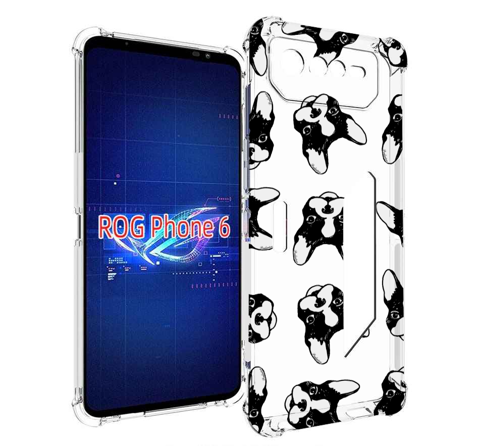 

Чехол MyPads черно белые собачки для Asus ROG Phone 6, Прозрачный, Tocco
