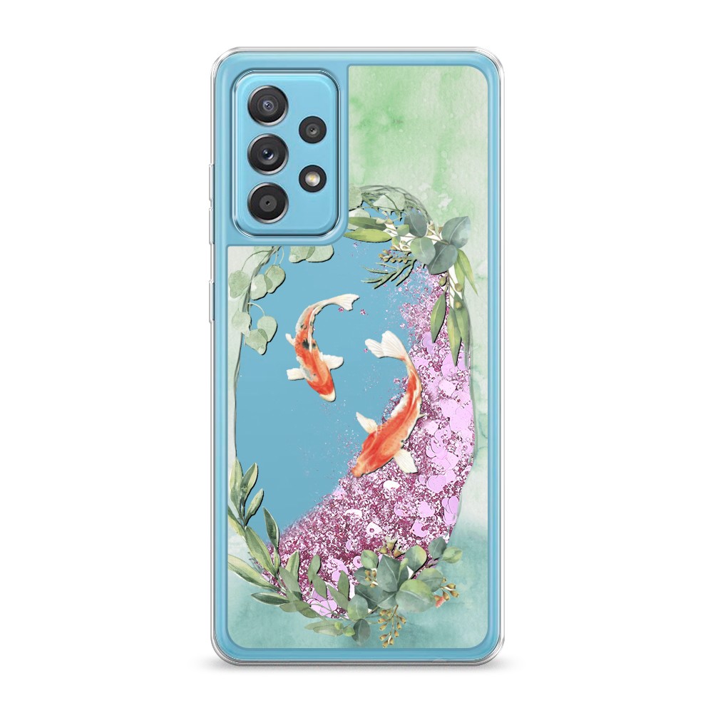 

Жидкий чехол с блестками "Две золотые рыбки" на Samsung Galaxy A52
