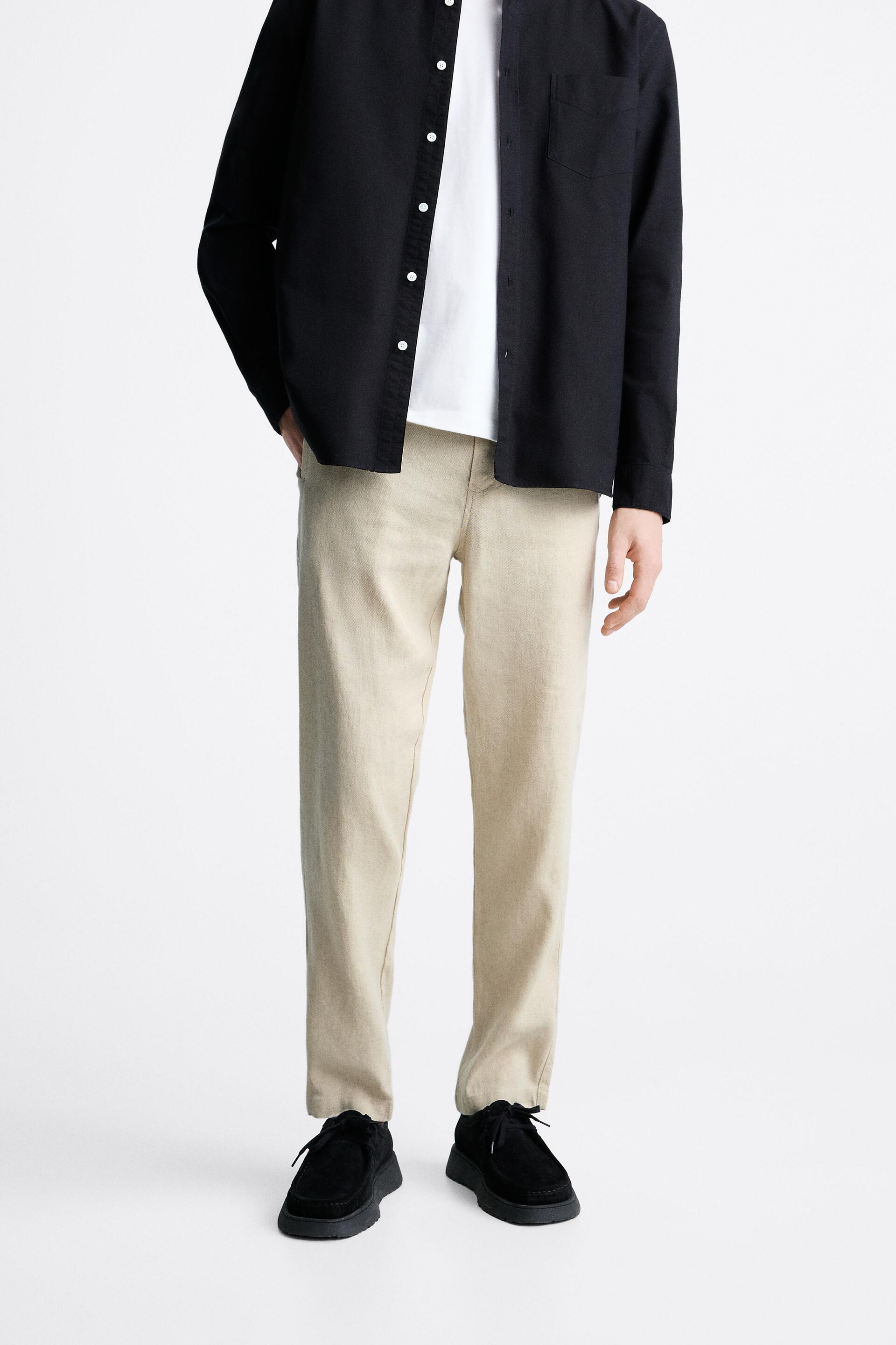 

Брюки мужские ZARA 08574347 бежевые 46 RU (доставка из-за рубежа), Бежевый, 08574347