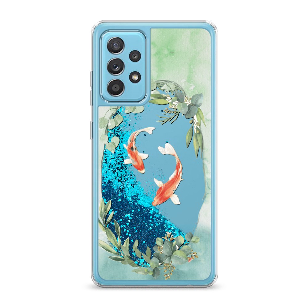 

Жидкий чехол с блестками "Две золотые рыбки" на Samsung Galaxy A52, 2102493-1