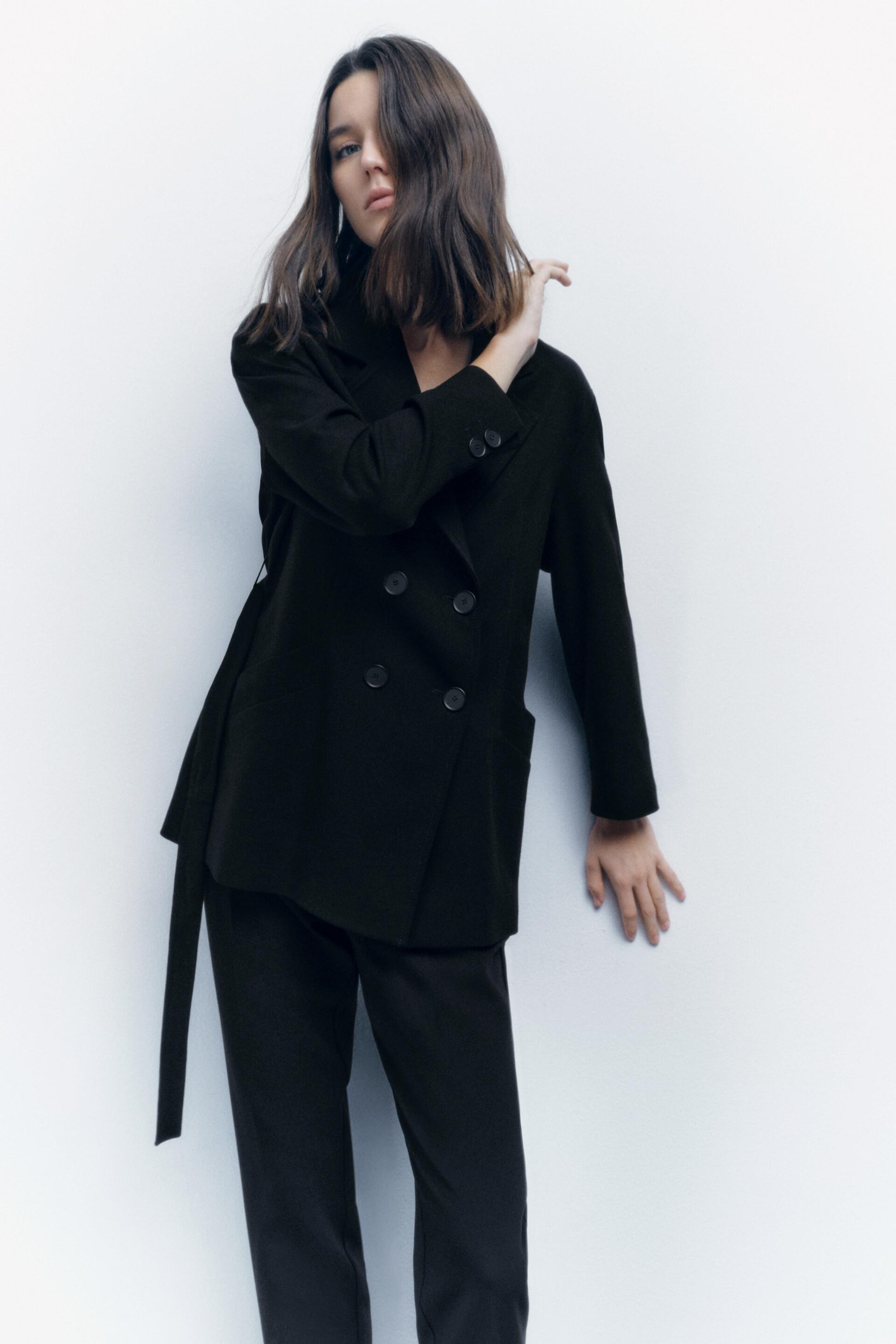 

Пальто женское ZARA 08556408 черное S (доставка из-за рубежа), Черный, 08556408