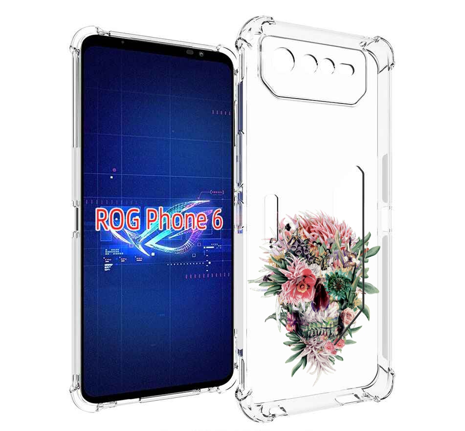 

Чехол MyPads череп из цветов для Asus ROG Phone 6, Прозрачный, Tocco