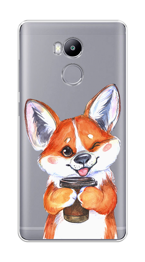 

Чехол на Xiaomi Redmi 4 Pro "Корги с кофе", Оранжевый;белый, 31250-4