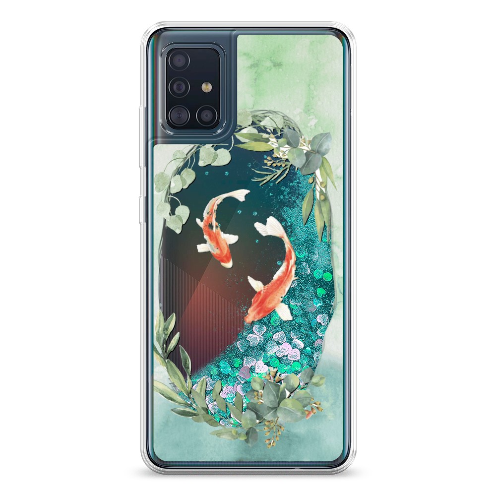 

Жидкий чехол с блестками "Две золотые рыбки" на Samsung Galaxy A51, 28995-1