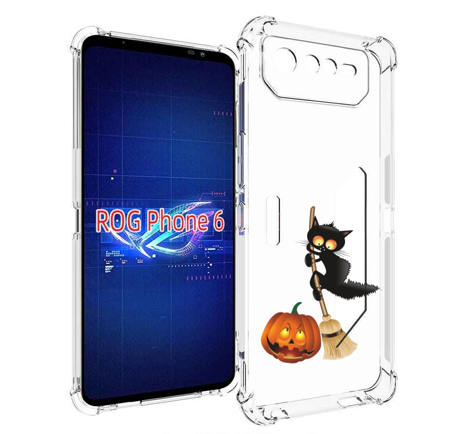 

Чехол MyPads хэлуинский котик для Asus ROG Phone 6, Прозрачный, Tocco